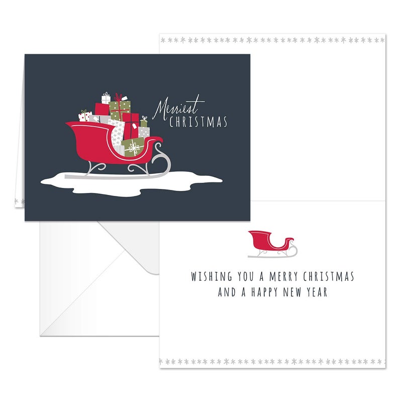 Canopy Street Festive Season Christmas Cards / 25 Holiday Cards With White Envelopes / 5 Winter Seasonal Designs / 4 5/8" x 6 1/4" Holiday Greeting Cards - Image 4